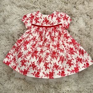 Janie and Jack Red Rose Printed Dress Size 6-12 months